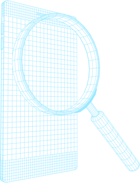 Magnifying glass over a smartphone screen. | Forensic Discovery