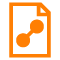 Orange icon of a document with a link symbol.