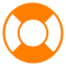Orange life preserver icon