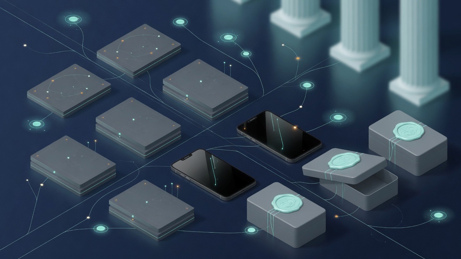 Abstract digital forensics evidence visual for Social Media Evidence in Estate and Trust Litigation