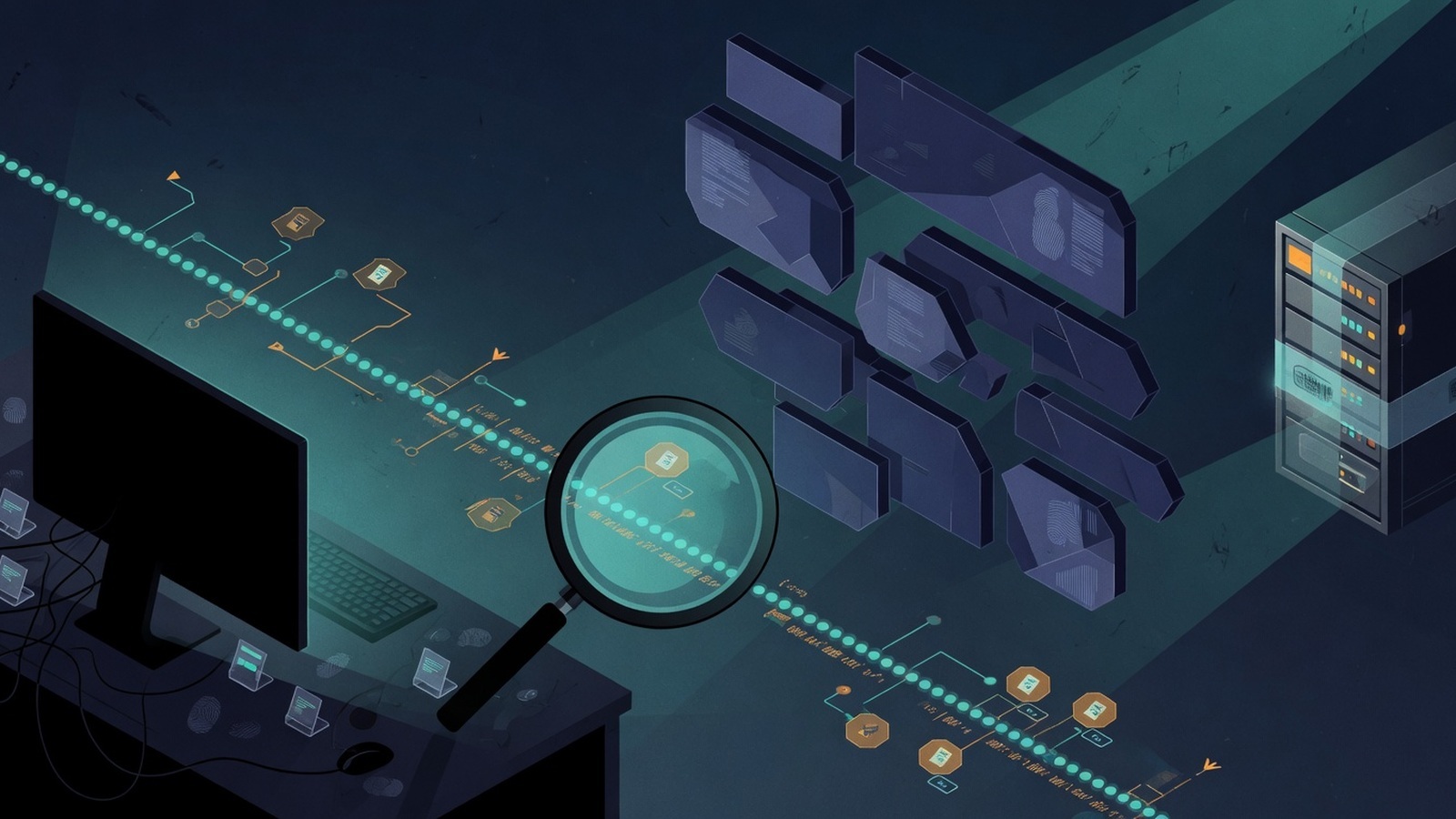Digital forensics evidence review visual for Source Code Theft: Digital Forensic Investigation Techniques