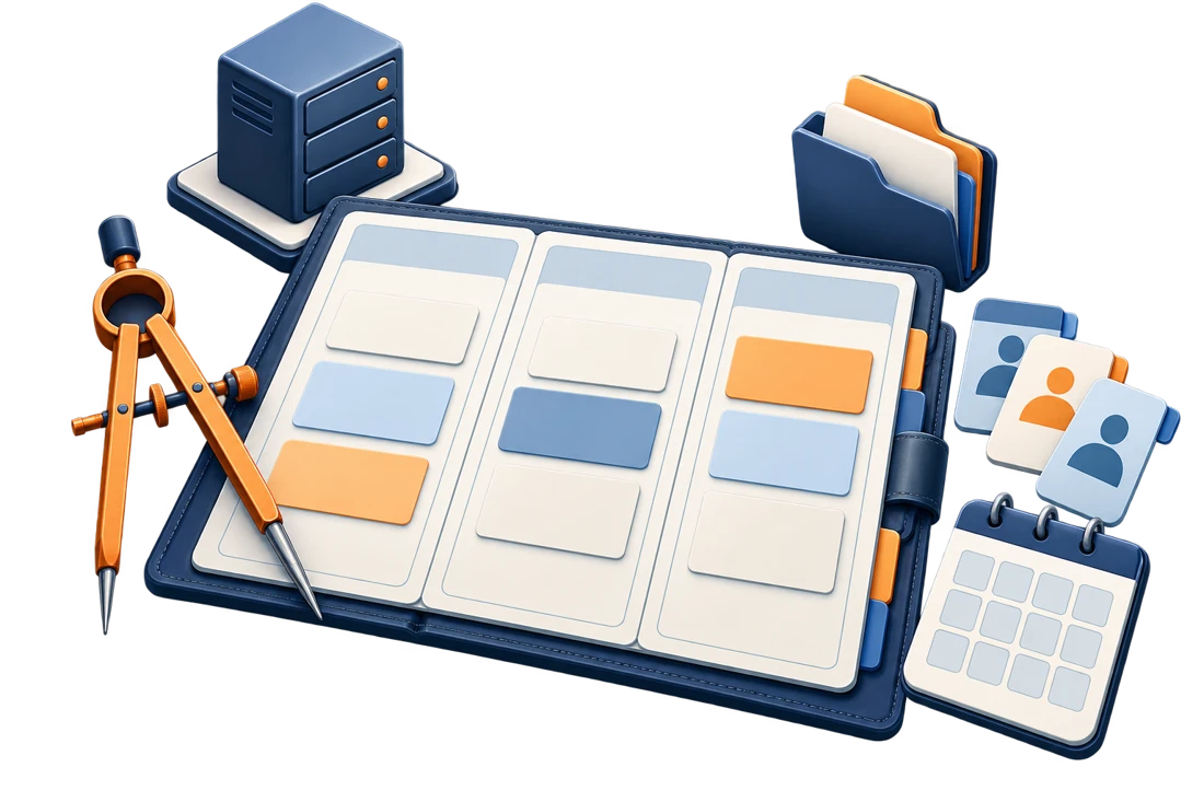 Conceptual illustration of planning collection scope across custodians and source types.